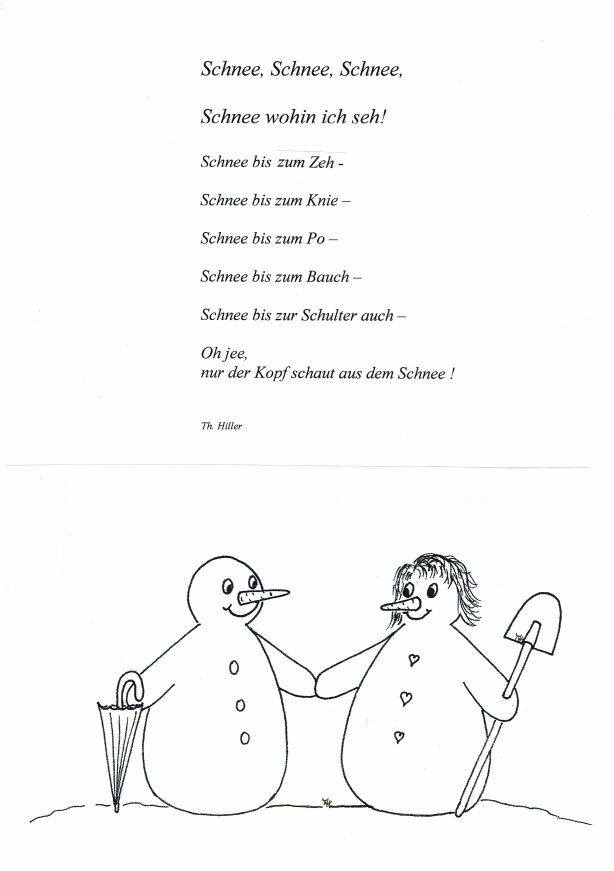 Sprachanfang SchneemannMalvers Schneereime